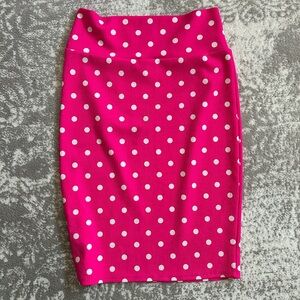 Hot Pink Polka Dot Lula Roe pencil Skirt Valentines date